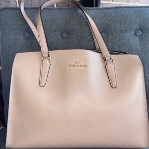 Coach Tatum Carryall 40 Beige Double Face Leather Tote Bag
